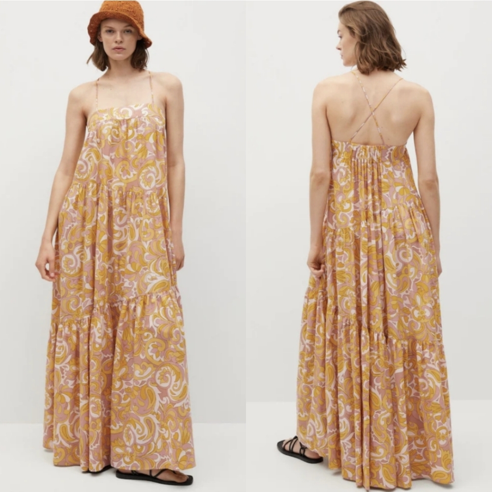 Mango Frill Cotton Dress- S